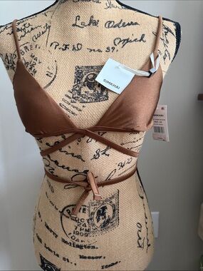 NWT Simkhai Bronze Wrap Bikini Top
